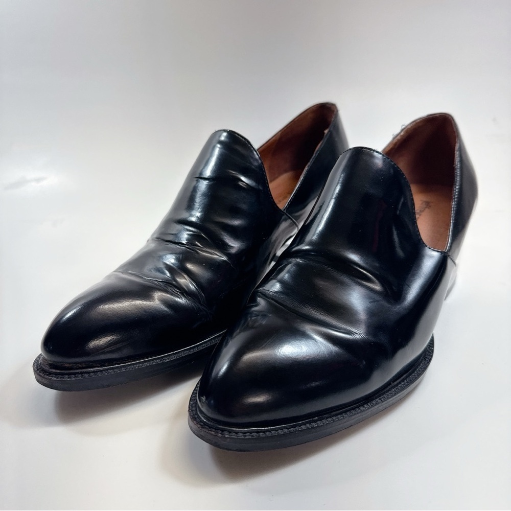 Jeffrey Campbell Black Leather Slip-On Heels